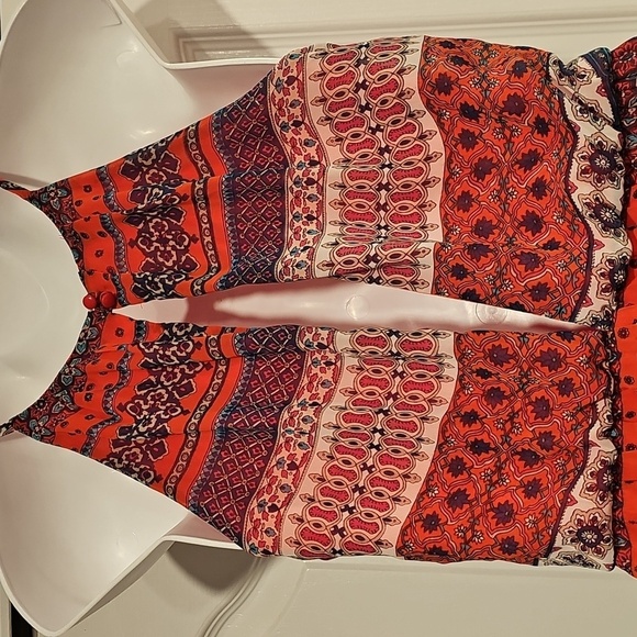 Lush Chiffon Sleeveless Pleated Blouson Mini Skater Dress Sz XS - Picture 4 of 10